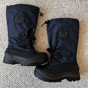 Sorel Snowlion Women's Navy Blue Insulated Winter Snow Boots Size 7